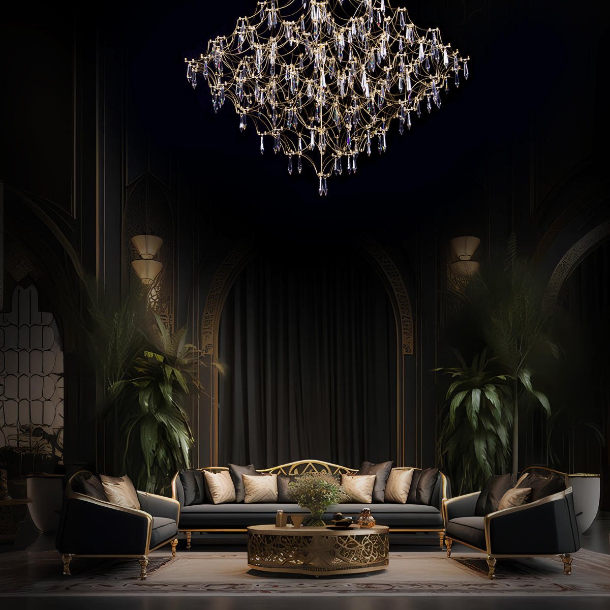 Подвесная люстра второго света Loft IT Mira 10259/1200 Gold Asfour