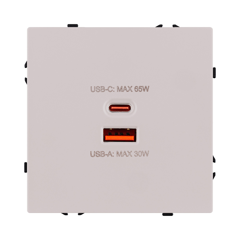 Розетка USB A+C 65W, кашемир матовый Kollinger Eclipse EC-024CM