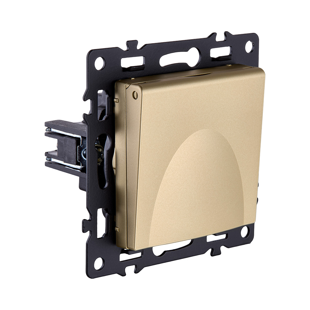 Розетка штепсельная SCHUKO 16A/250 В с крышкой, золотой Kollinger Asthetik AS-015GD