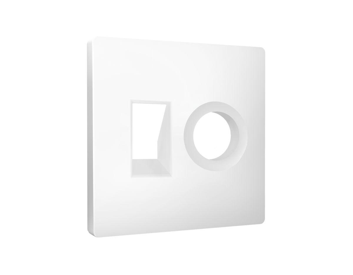 Лицевая панель Alfa (Белый матовый) для компьютерной/телефонной + TV розетки RJ-45/RJ-11 Quant Ambrella Volt AP1325