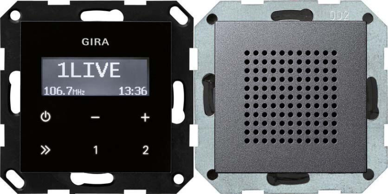 Радиоприемник RDS Gira System 55 с громкоговорителем антрацит 228028