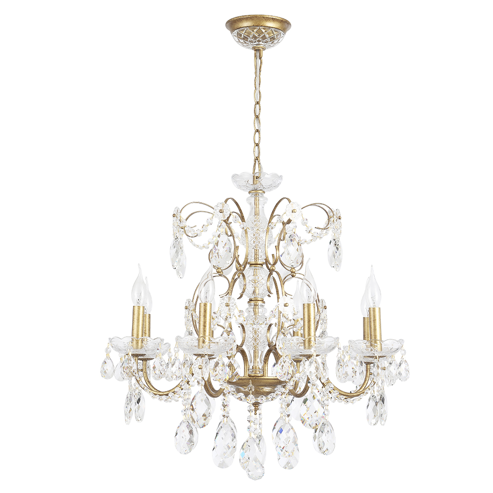 Подвесная люстра классика Crystal Lux ODELIS SP8 GOLD