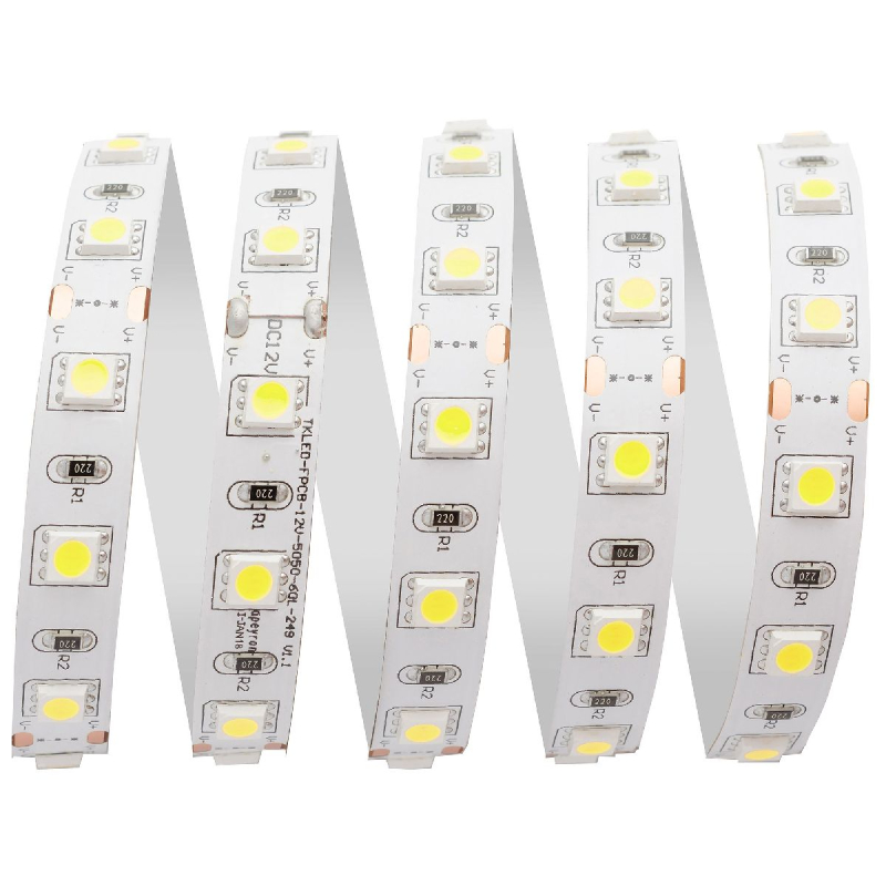 Светодиодная лента Apeyron 12В 14,4Вт/м smd5050 60д/м IP20 700Лм/м 1м 6500К 227BL