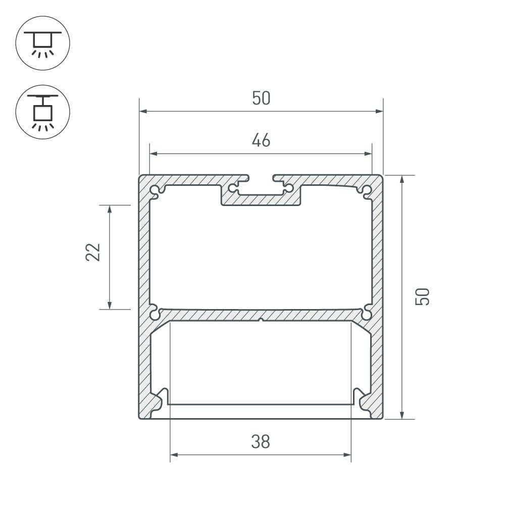 Профиль Arlight SL-LINE-5050-2000 ANOD 019304