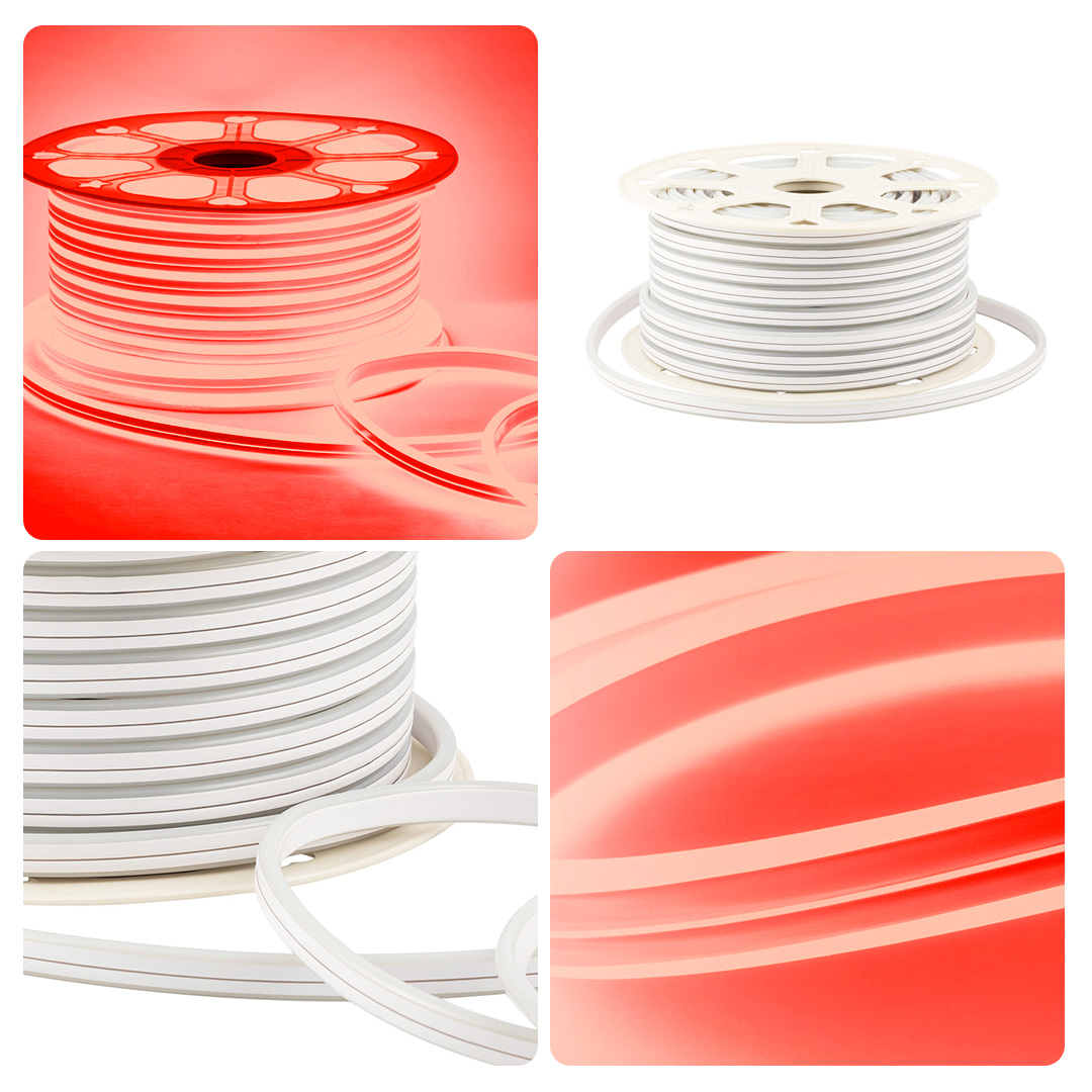 Светодиодный двусторонний неон Apeyron Стандарт 220В 2835 6Вт/м красный 50м IP65 17-25