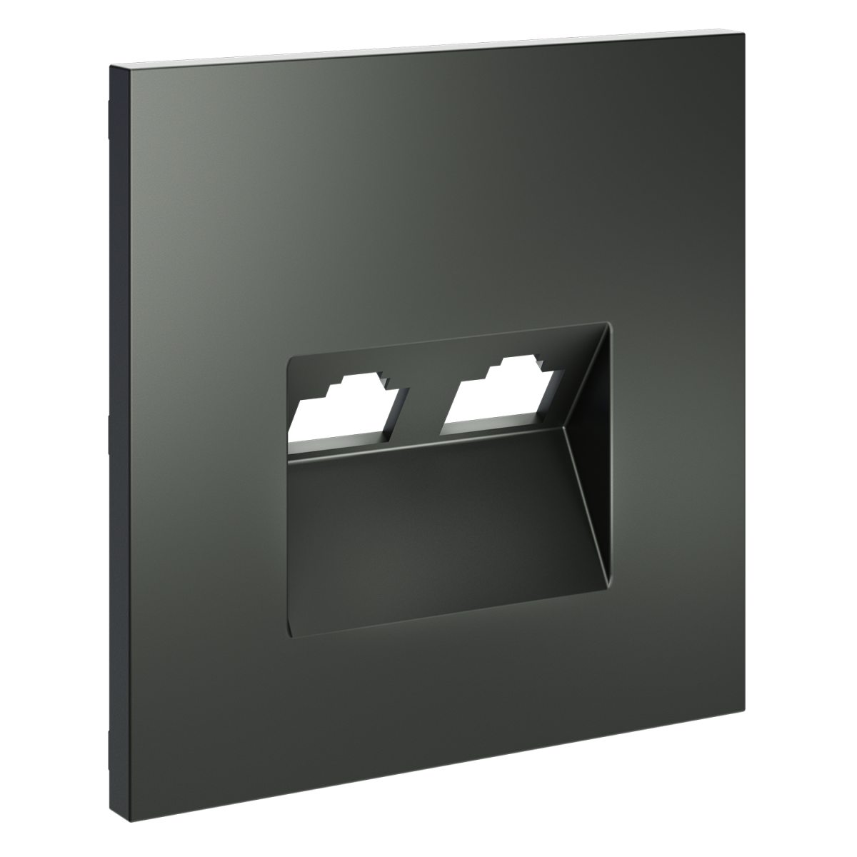 Накладка для розетки компьютерной двойной RJ45+RJ45 кат.6 Voltum S70 (титан) VLS001406