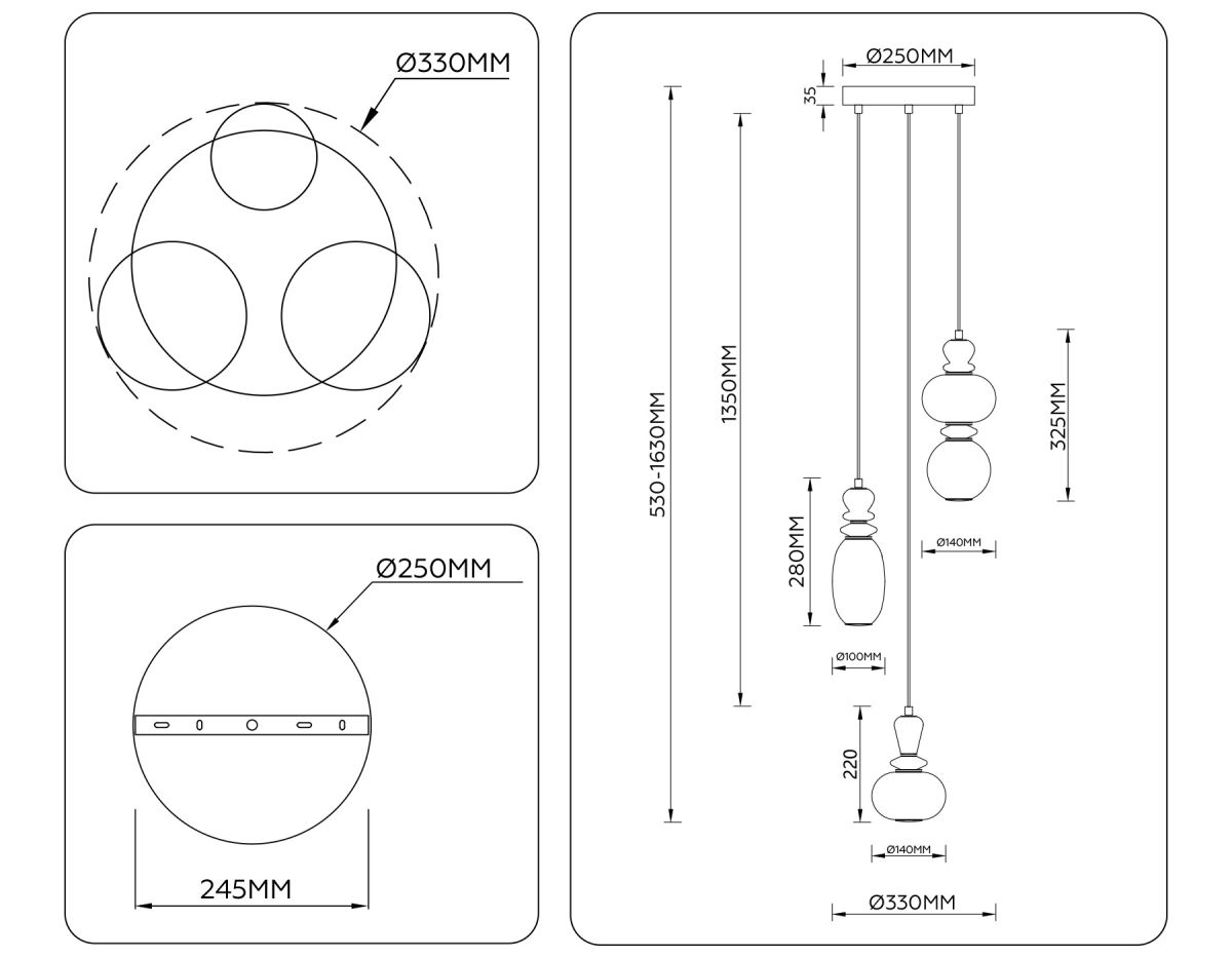 Подвесной светильник Ambrella Light High Light Ceramo Modern LH53143