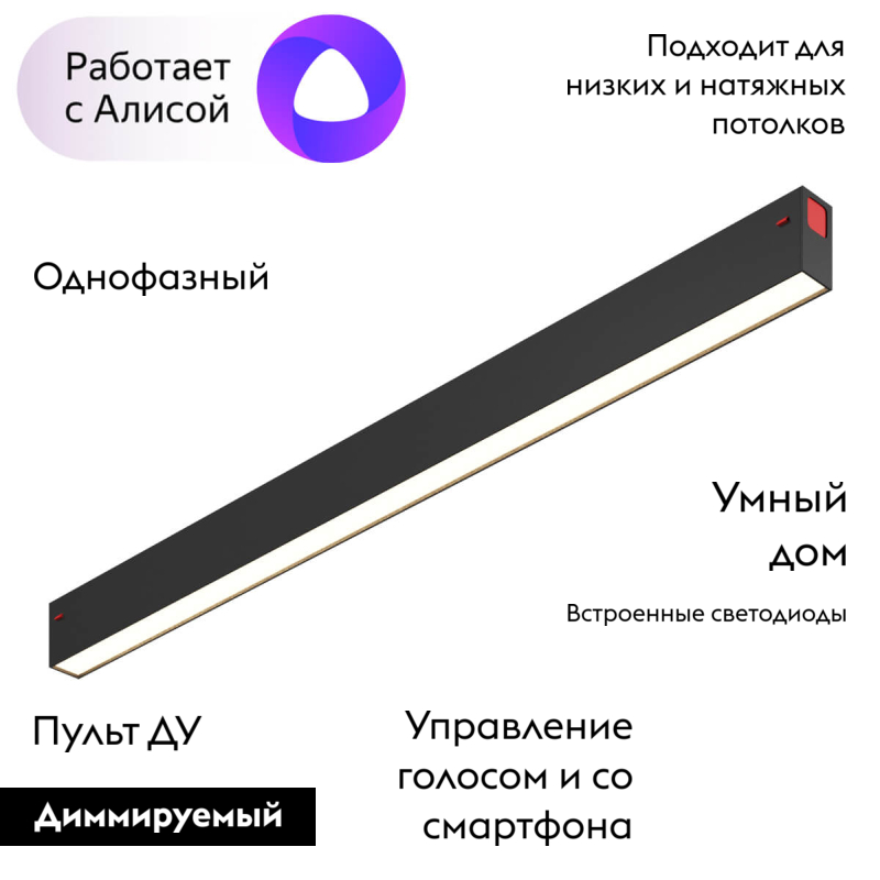 Трековый светодиодный светильник Denkirs DK8005-BK