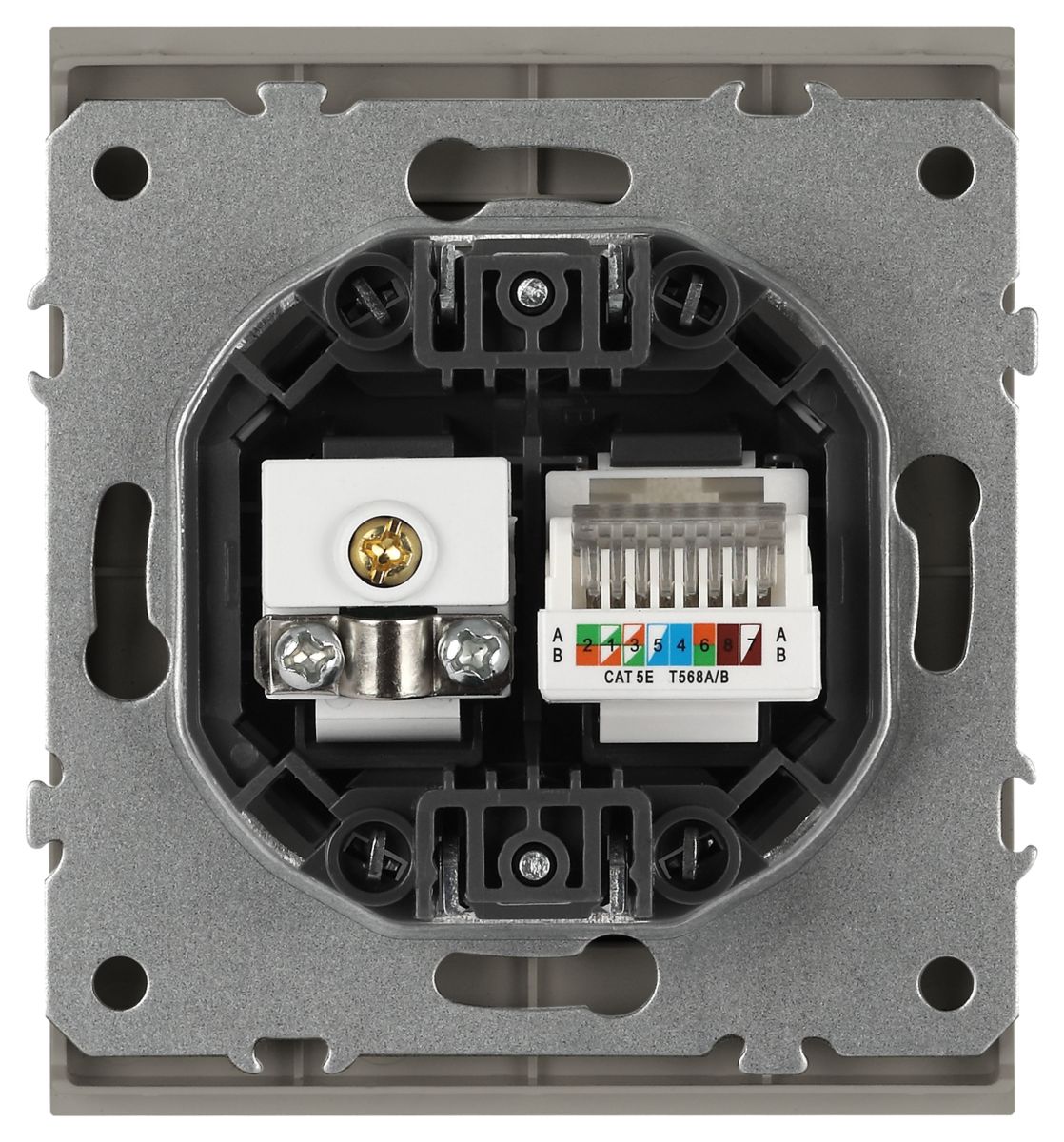Розетка Эра Arktik 16-3110-07 комбинированная RJ45+TV титан Б0070500