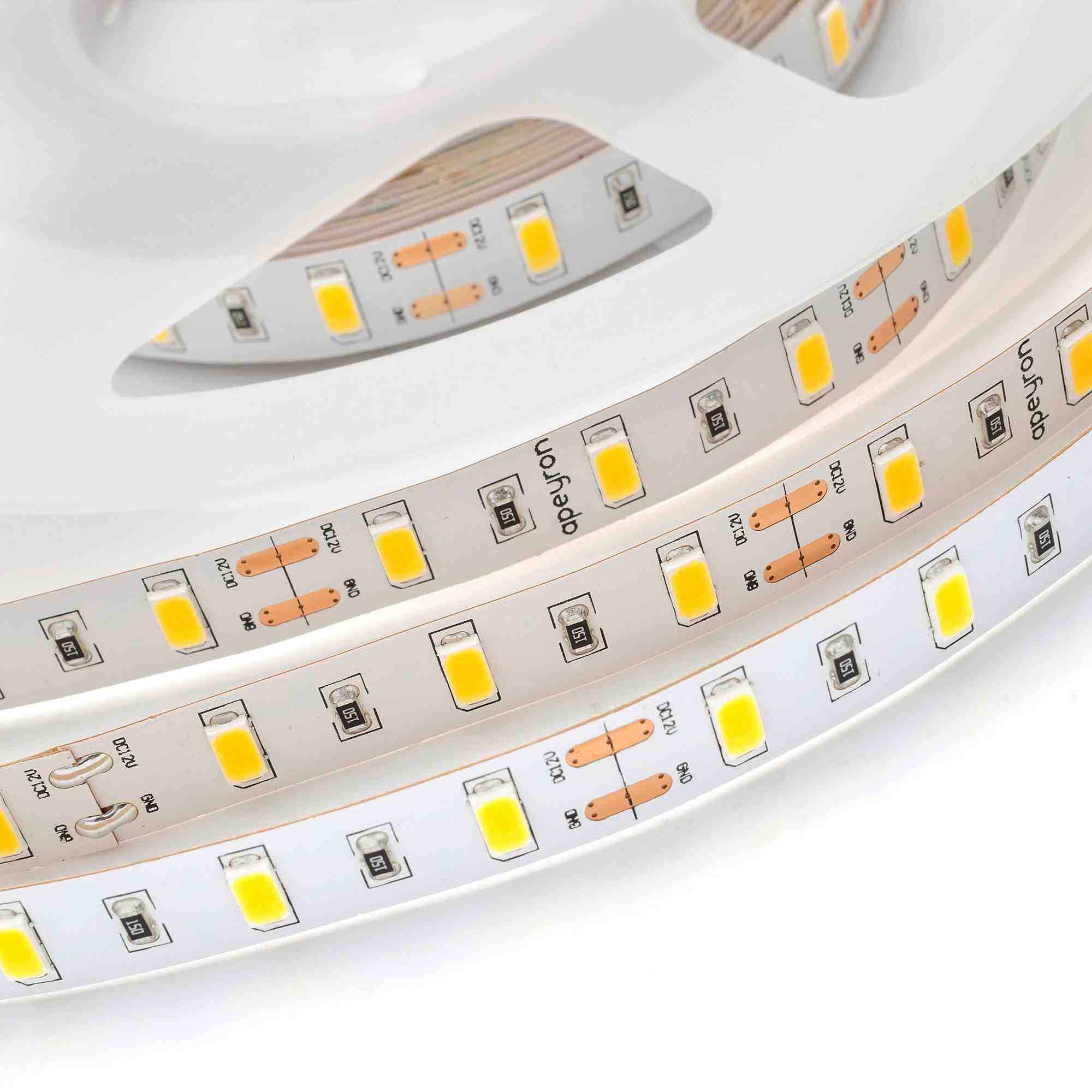 Светодиодная лента Apeyron 12В СТ 9,6Вт/м smd5630, 60д/м IP20 1400Лм/м 3м 3000К 202BL