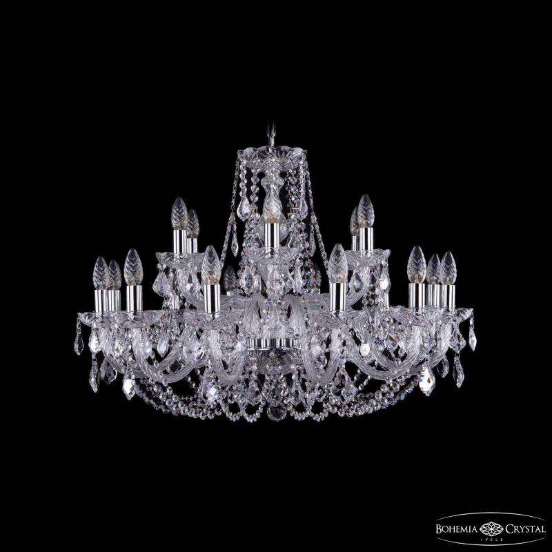 Подвесная люстра Bohemia Ivele Crystal 1406/12+6/300 Ni Leafs