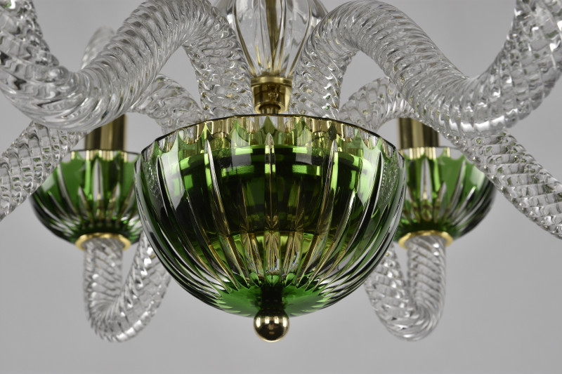 Подвесная люстра Bohemia Ivele Crystal 1308/6/165 G Cl/Clear-Green/H-1K