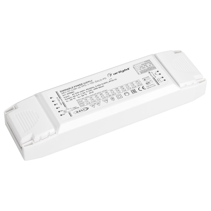 Блок питания Arlight ARJ-SP-LUM-40-PFC-1-10V-DALI2-PD 40W, 700-1200mA 040584