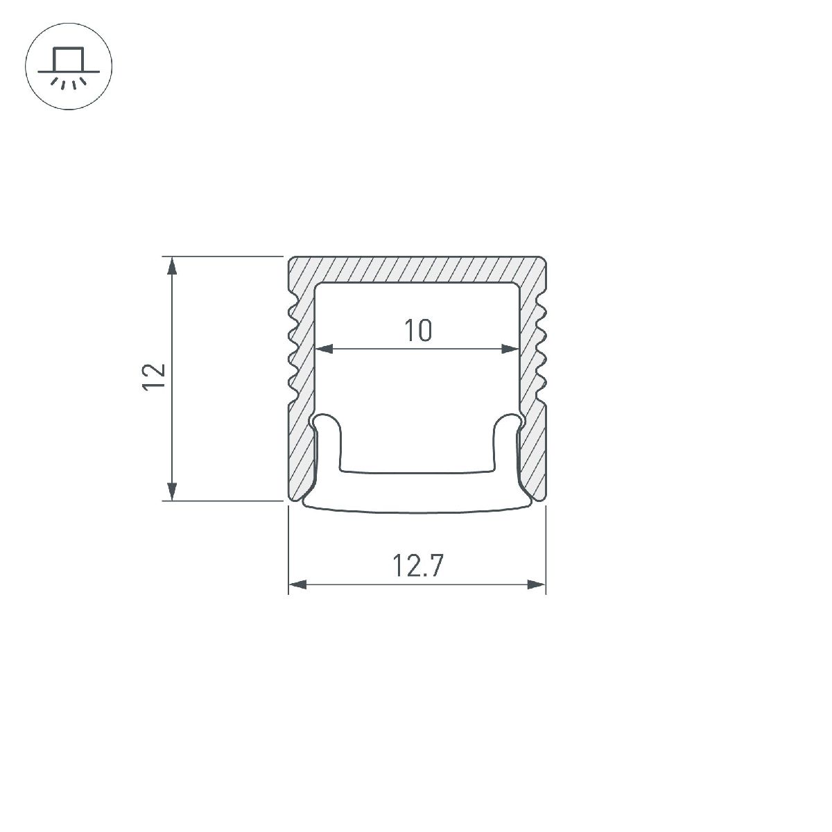 Профиль Arlight FANTOM-BENT-W12-SIDE-2000 ANOD 040326(1)