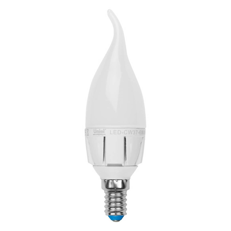Лампа светодиодная (UL-00000770) Uniel E14 7W 3000K матовая LED-CW37-7W/WW/E14/FR PLP01WH