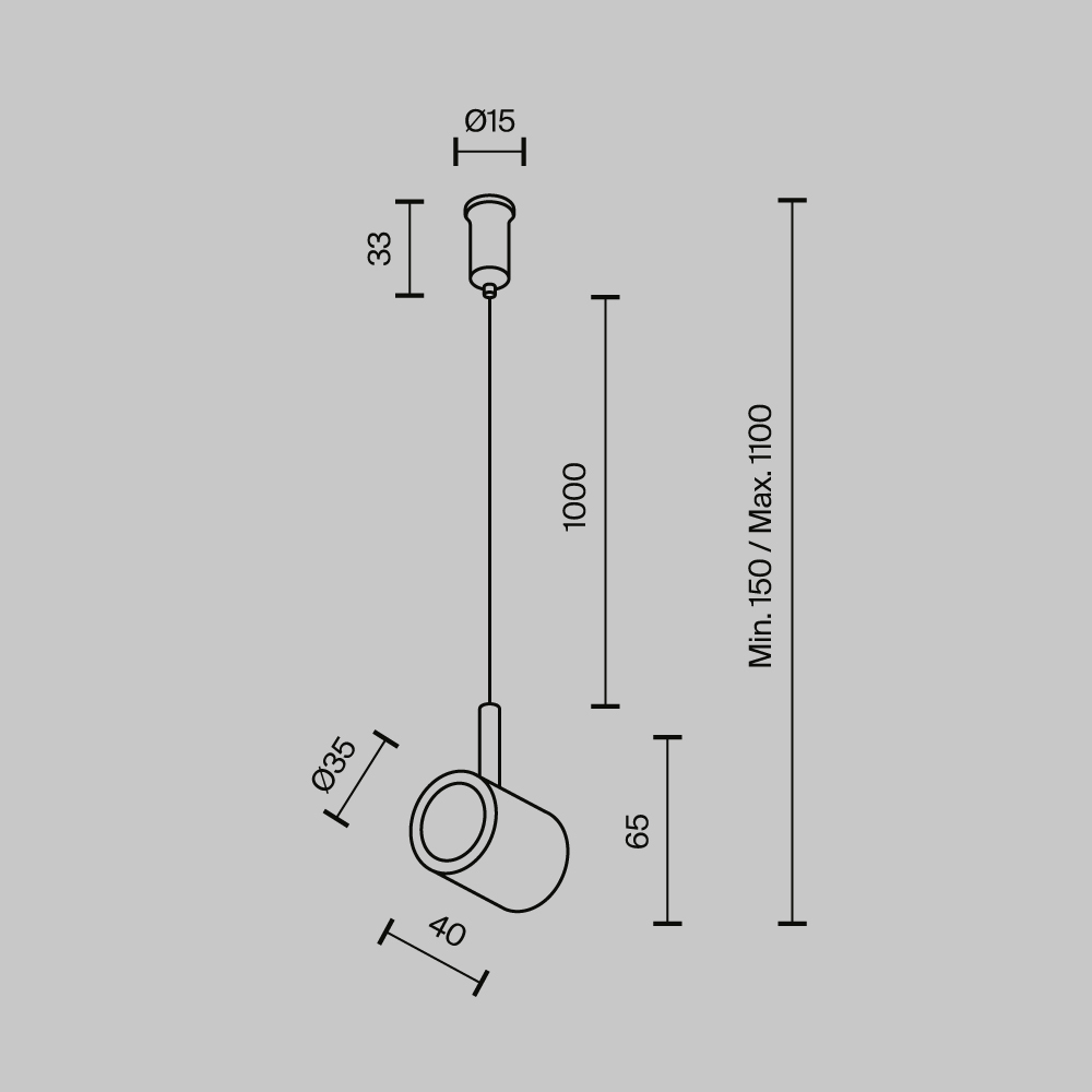 Потолочный коннектор с тросовым подвесом Maytoni Technical Tau TRA154CSW-1BS