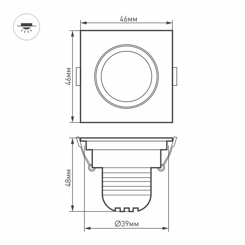 Мебельный светильник Arlight LTM-S46x46WH 3W Warm White 30deg