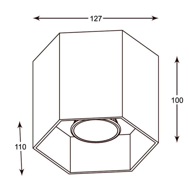 Потолочный светильник Zumaline POLYGON CL 1L 20035-WH