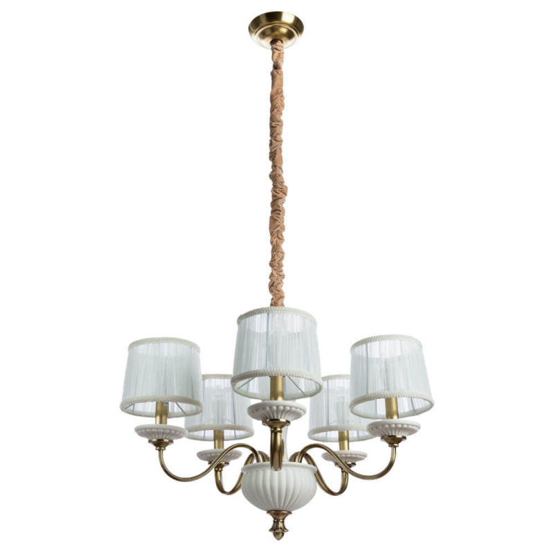 Подвесная люстра с абажуром из ткани Divinare Dolce 1175/01 LM-5