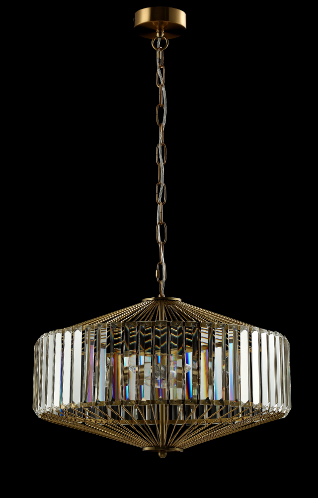 Подвесная люстра Crystal Lux Fiesta FIESTA SP5 BRASS/TRANSPARENTE
