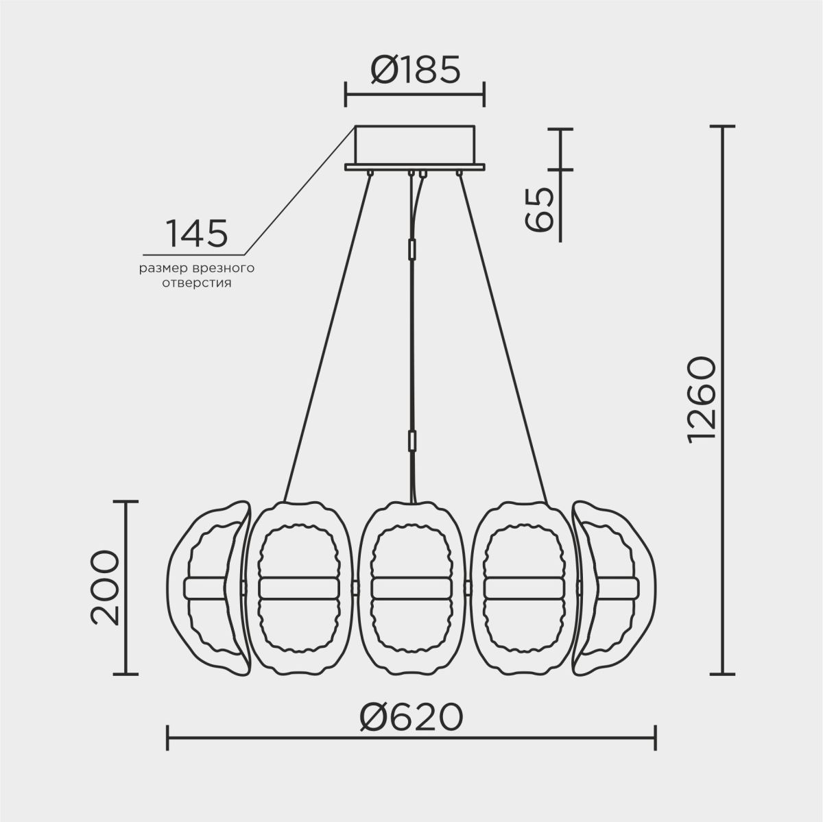 Подвесная led люстра Modelux ML.2520.600 GD