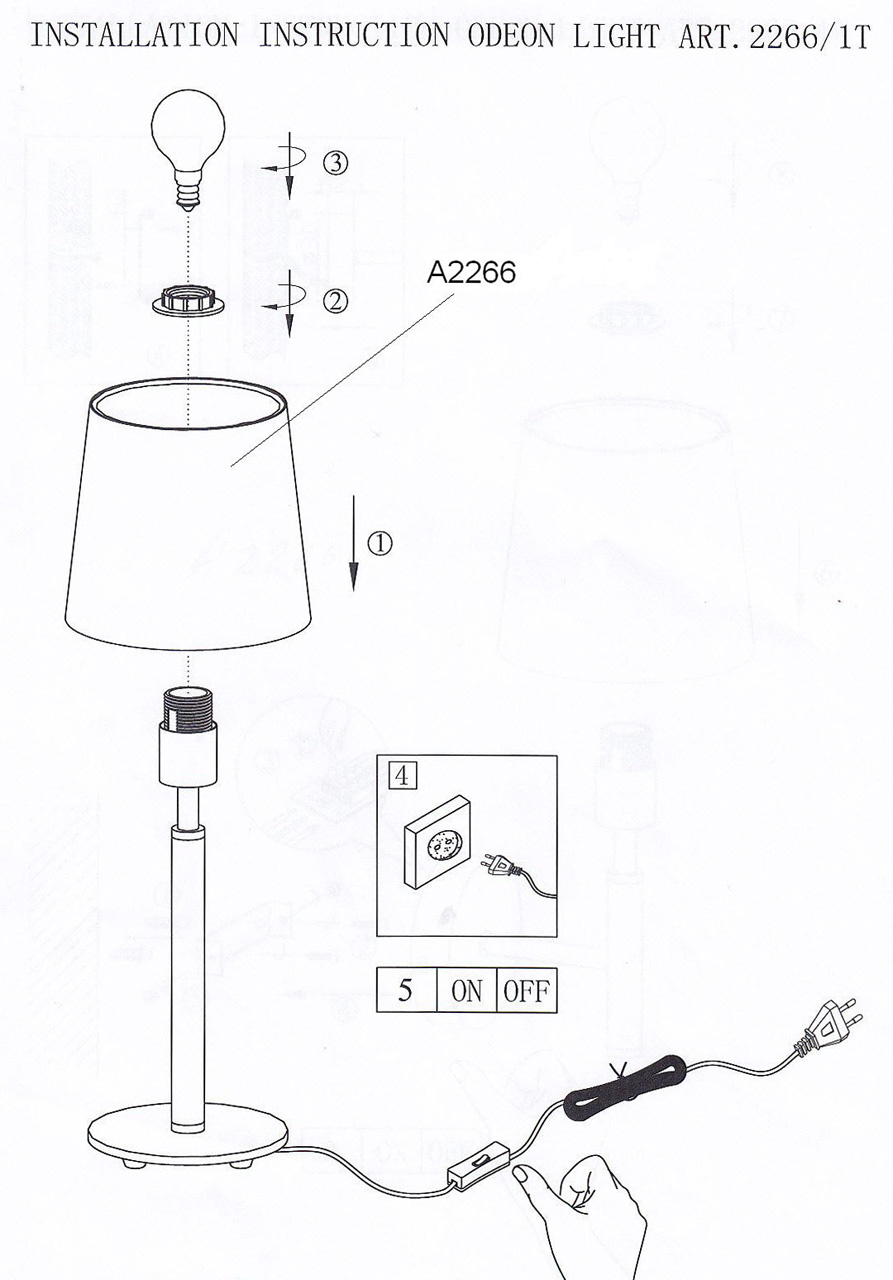 Настольная лампа Odeon Light Glen 2266/1T