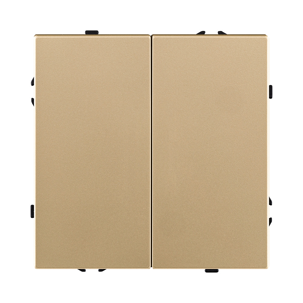 Выключатель 2-клавишный проходной 10А/250В, золотой Kollinger Eclipse EC-005GD