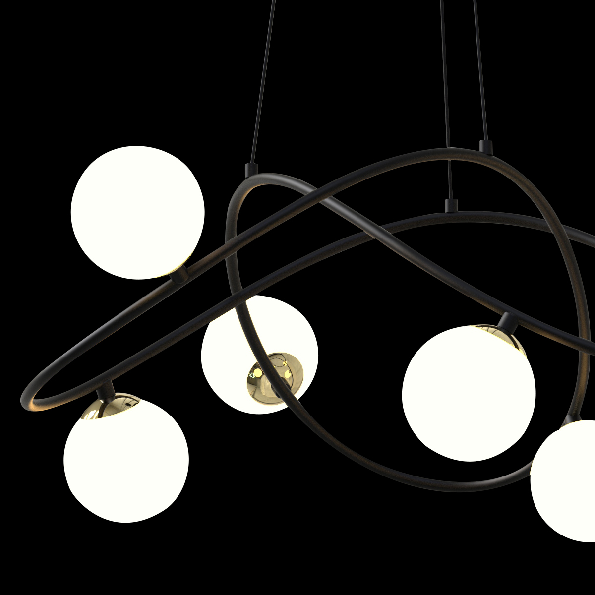 Подвесная люстра шар Delight Collection P0691-6A black