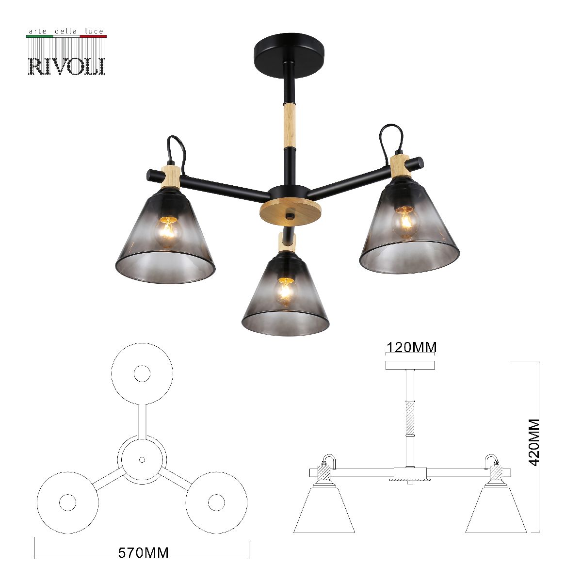 Люстра на штанге Rivoli Elmira Б0060523