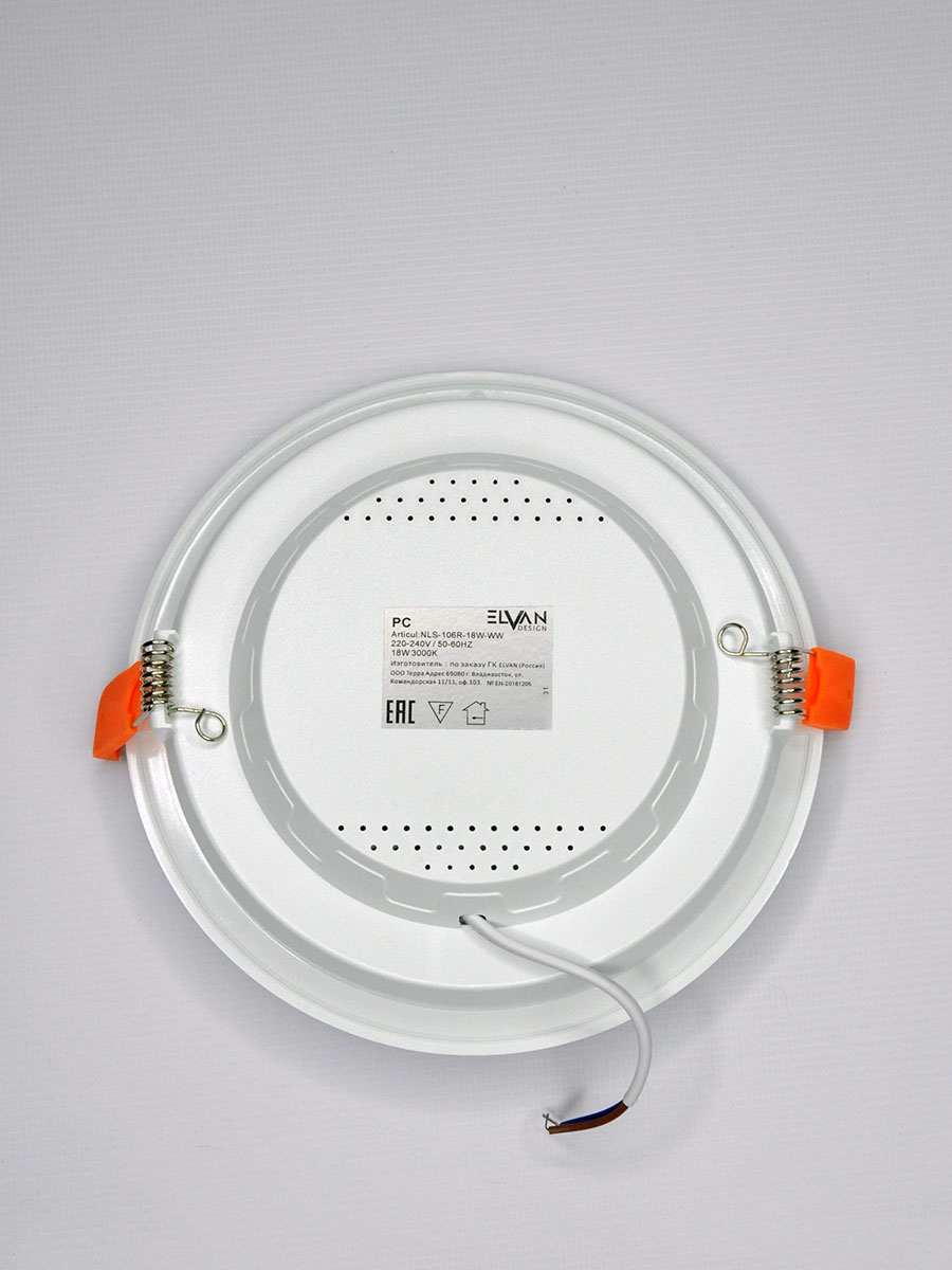 Встраиваемый светильник Elvan VLS-106R-18W-WW-Wh