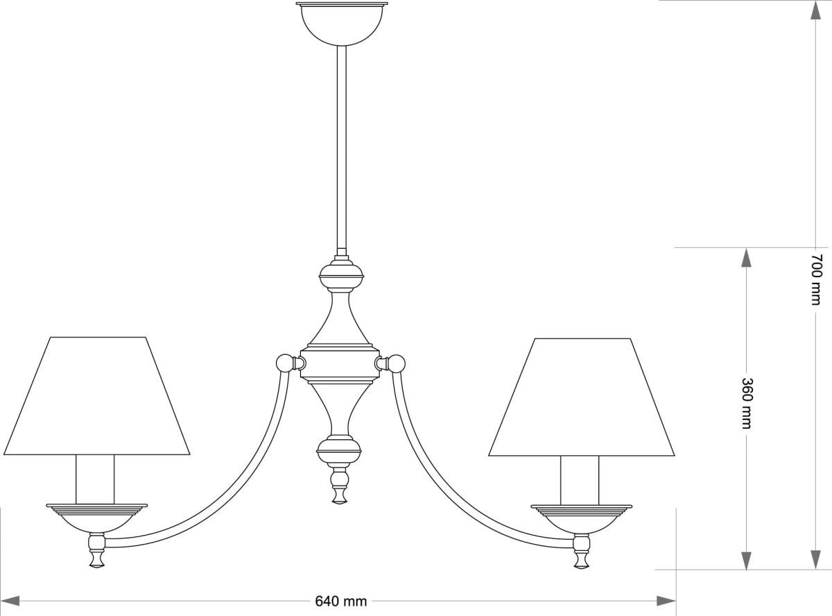 Люстра на штанге Kutek San Marino Lampshade SAN-ZW-2(P/A)CR