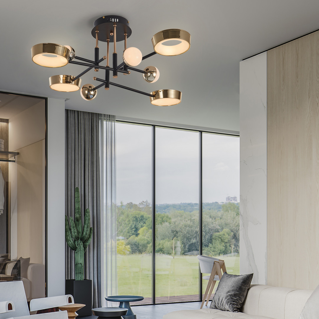 Потолочный светильник Arte Milano Ferrara 273299/8 BK/GD