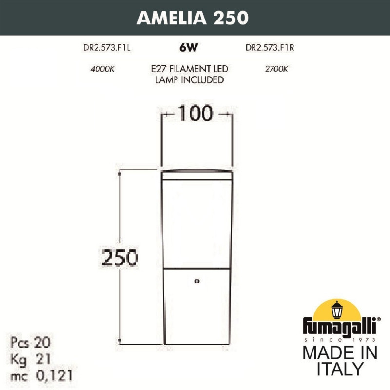 Садовый светильник Fumagalli DR2.573.000.WYF1R