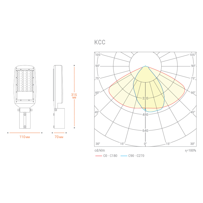 Уличный консольный светильник Wolta STL-40W03