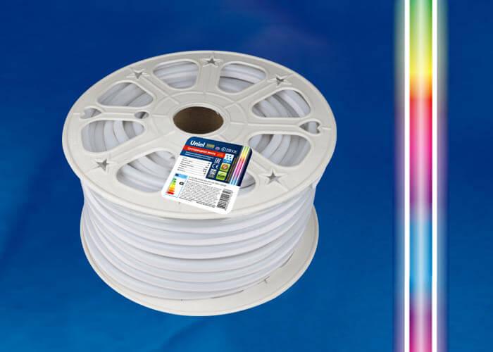 Гибкий неон Uniel (UL-00005581) 10W/m 80LED/m 5050SMD RGB 50M ULS-N22-5050-80LED/m-8mm-IP67-220V-10W/m-50M-RGB