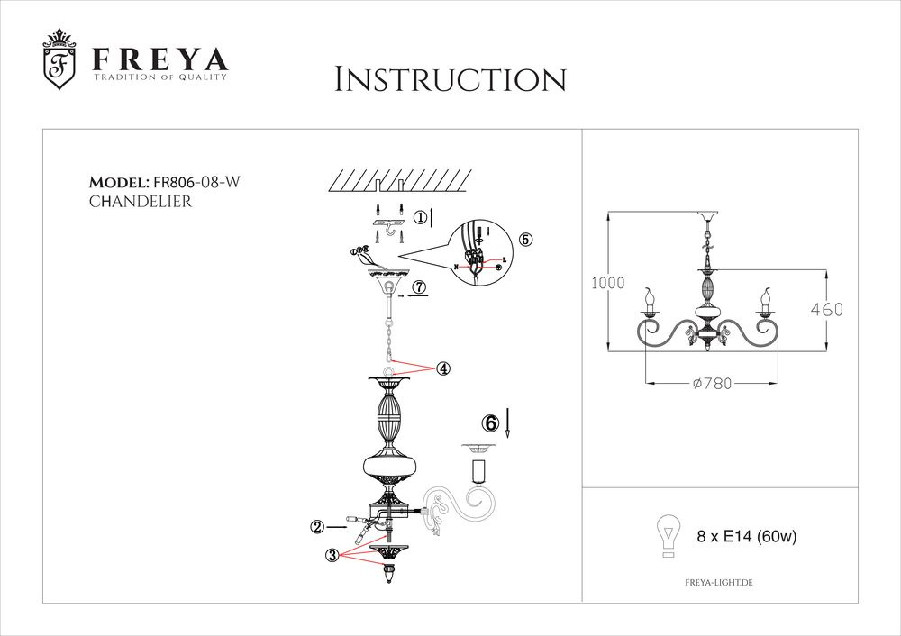 Подвесная люстра Freya Florence FR2806-PL-08-WG