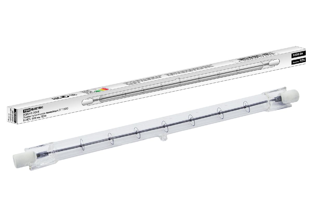 Лампа галогенная TDM Electric R7s 1000W 2900K прозрачная SQ0341-0004