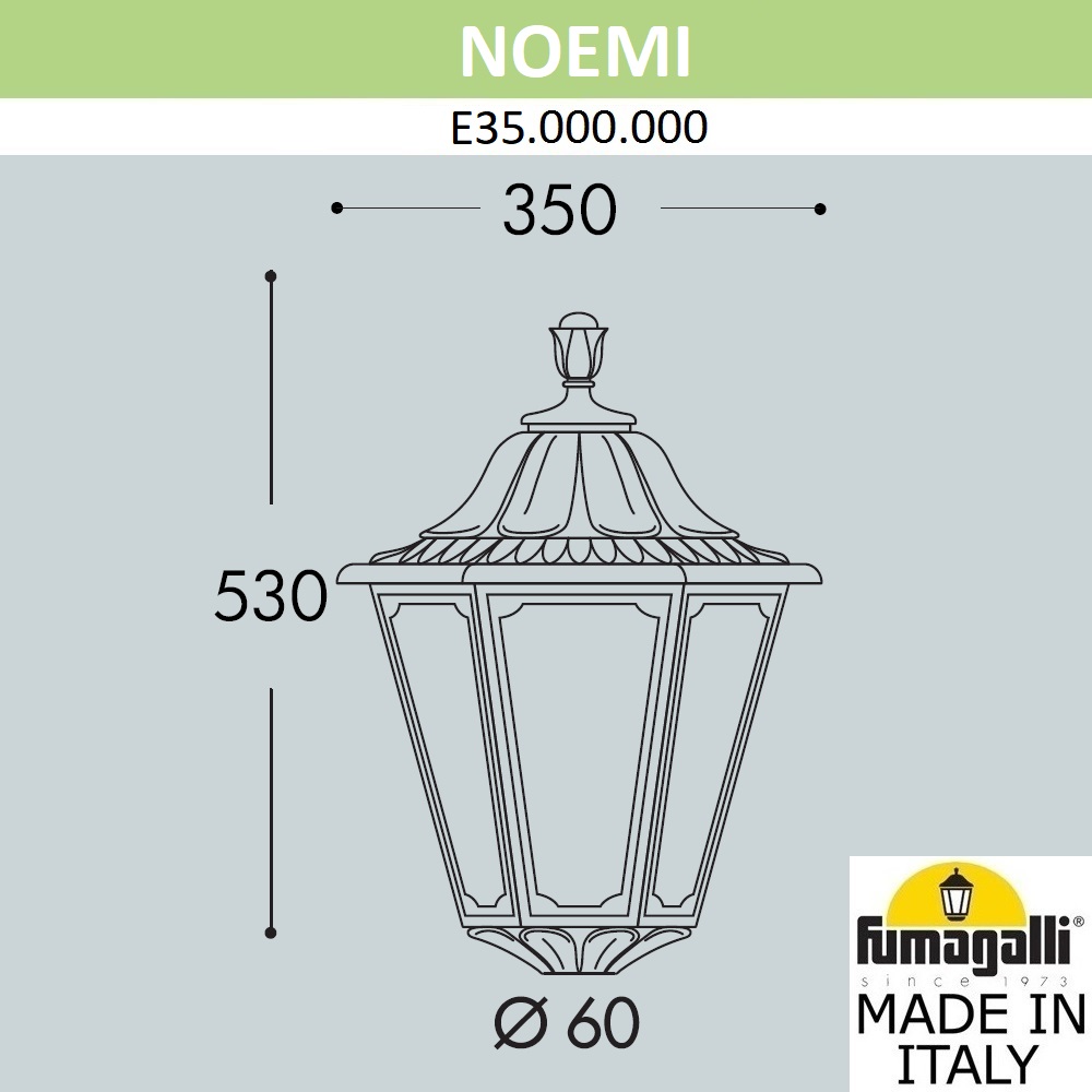 Уличный светильник на столб Fumagalli Noemi E35.000.000.AXH27
