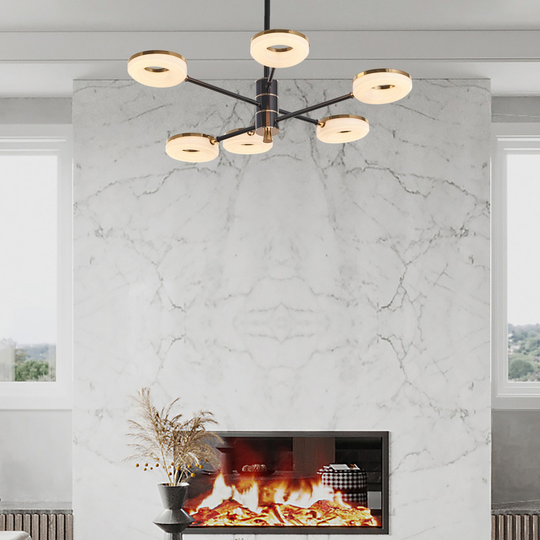 Люстра на штанге Arte Milano Ferrara 276699/6 BK/GD