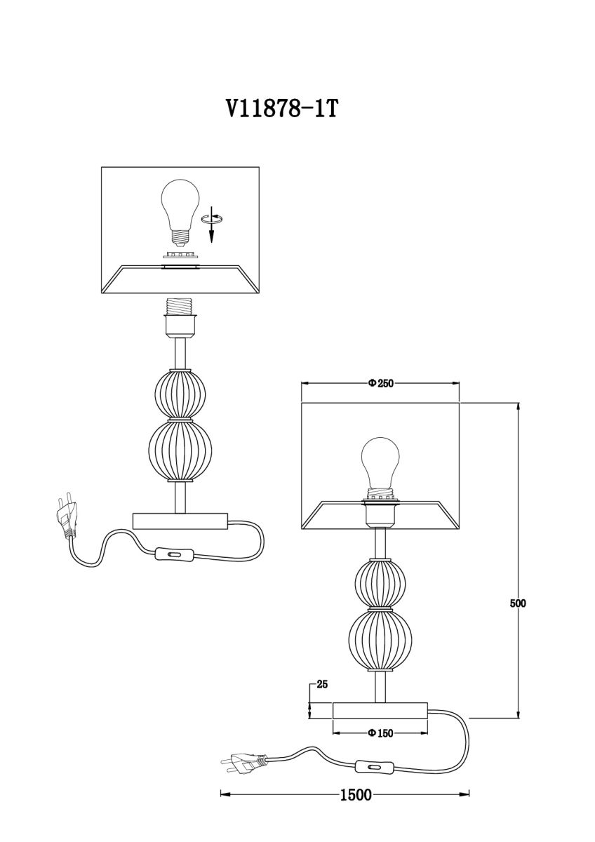 Настольная лампа Moderli Brumi V11878-1T