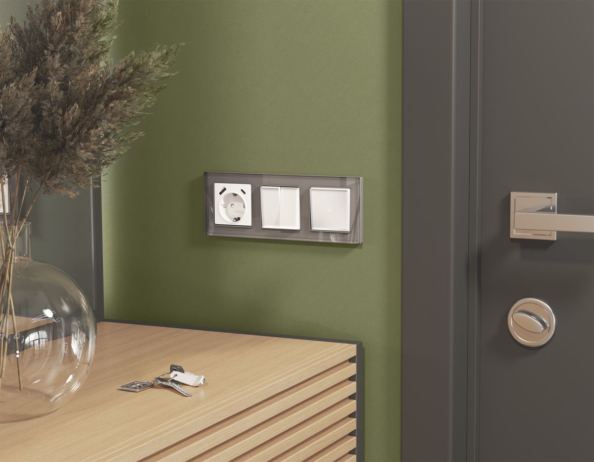 Комплект механизма 2-клавишного перекрестного выключателя 10A-250V Alfa Белый матовый Quant Ambrella Volt MA123030 (AP1230, VM125)