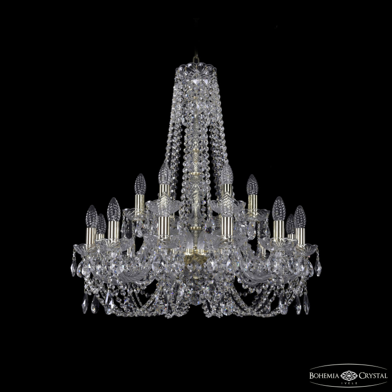 Подвесная люстра Bohemia Ivele Crystal 1406/12+6/240/h-75 G