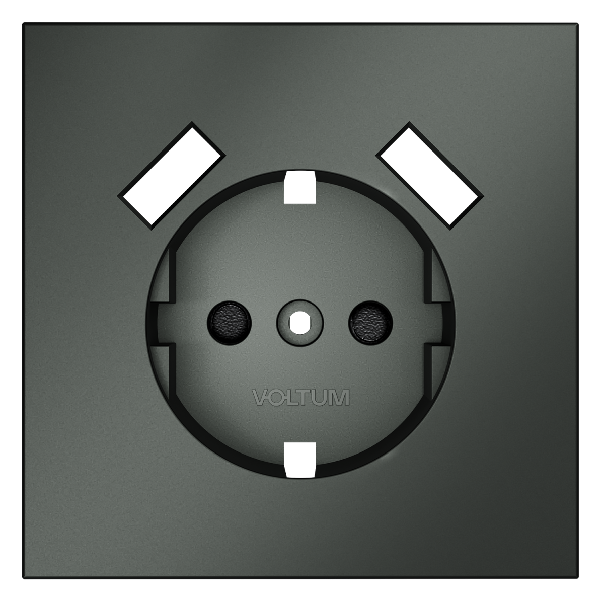 Накладка для розетки с заземлением и защитными шторками, с USB A+A Voltum S70 (титан) VLS000906