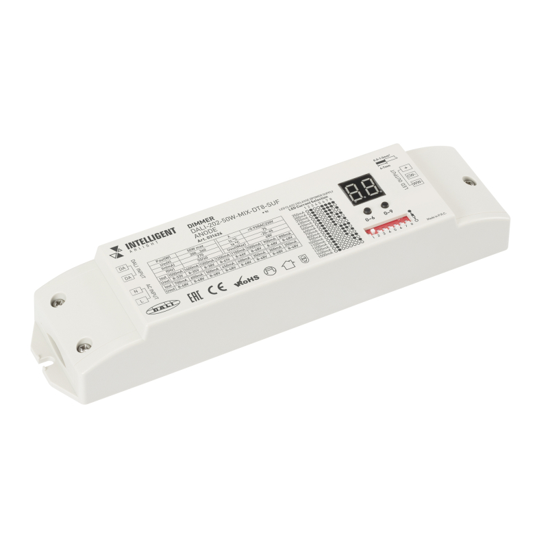 Диммер Arlight DALI-202-50W-MIX-DT8-SUF (230V, ANODE, 250-1500mА) 031626