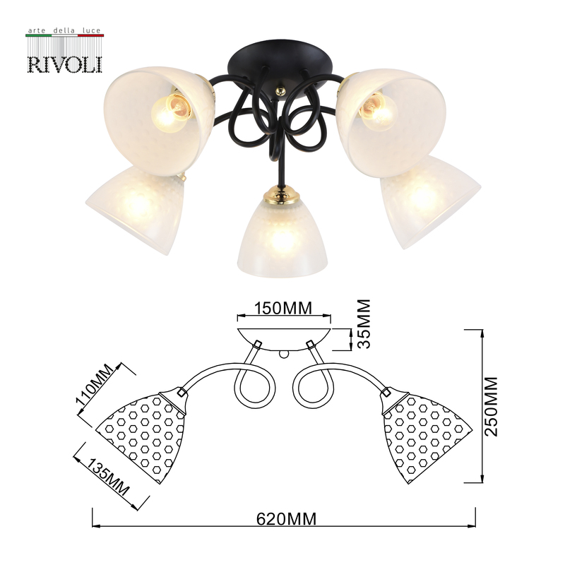 Потолочная люстра Rivoli Luiza 9140-305 Б0054904