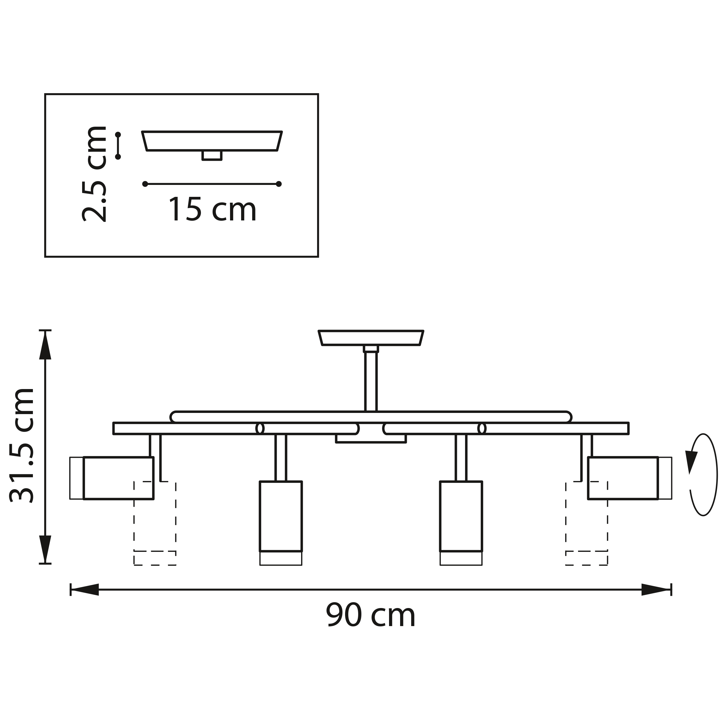 Люстра на штанге Lightstar Rullo LR71837840 (571718+214437-8+203440-8)