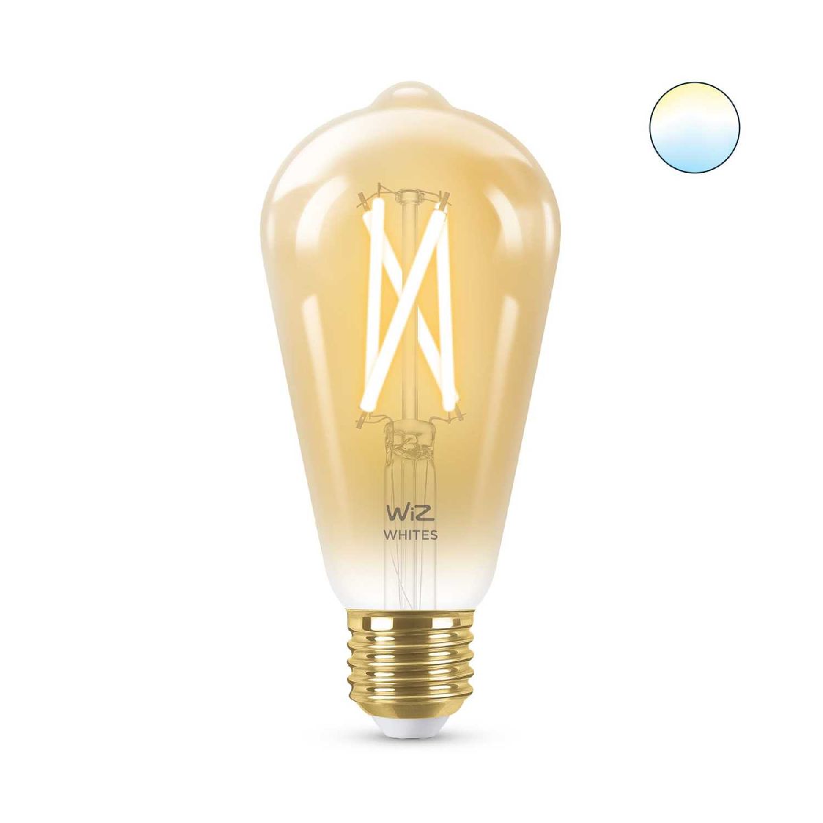 Умная светодиодная лампа Wiz Wi-Fi BLE50WST64E27920-50Amb1PF/6 E27 7W 2000/5000K 929003018701