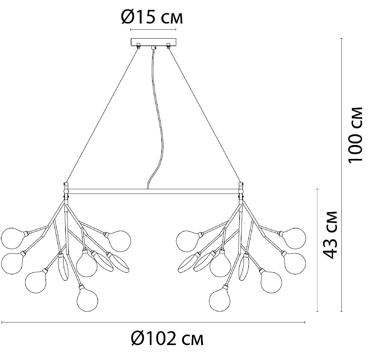 Подвесная люстра Arte Lamp Candy A7272SP-45GO