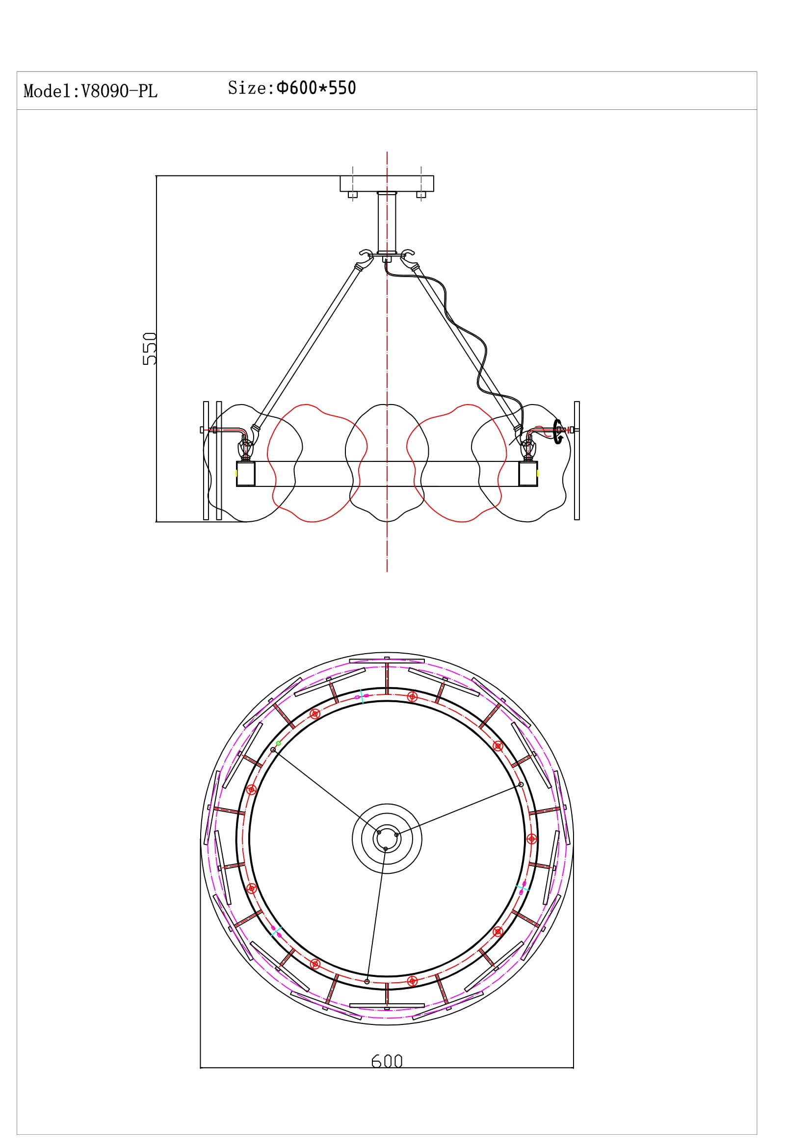 Подвесная люстра Moderli Square V8090-PL