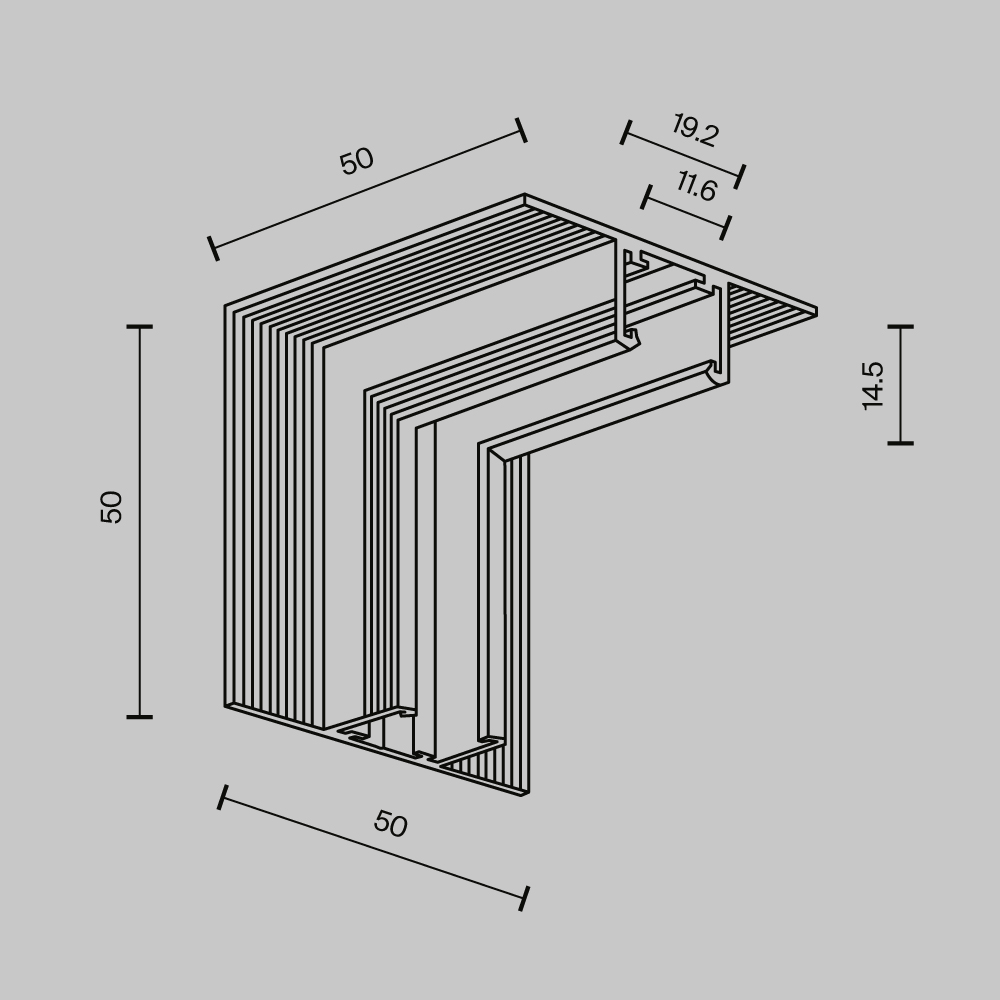 Коннектор угловой внутренний Exility X встраиваемый под ГКЛ 12,5мм Maytoni TRA239ICL-42.12B